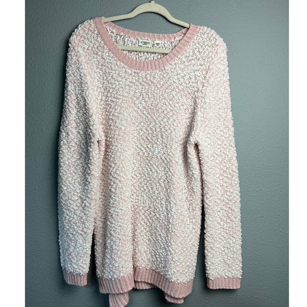 Cato Woman Pink Popcorn Knit Chunky Sweater Size 18W/20W Crew Neck Pullover